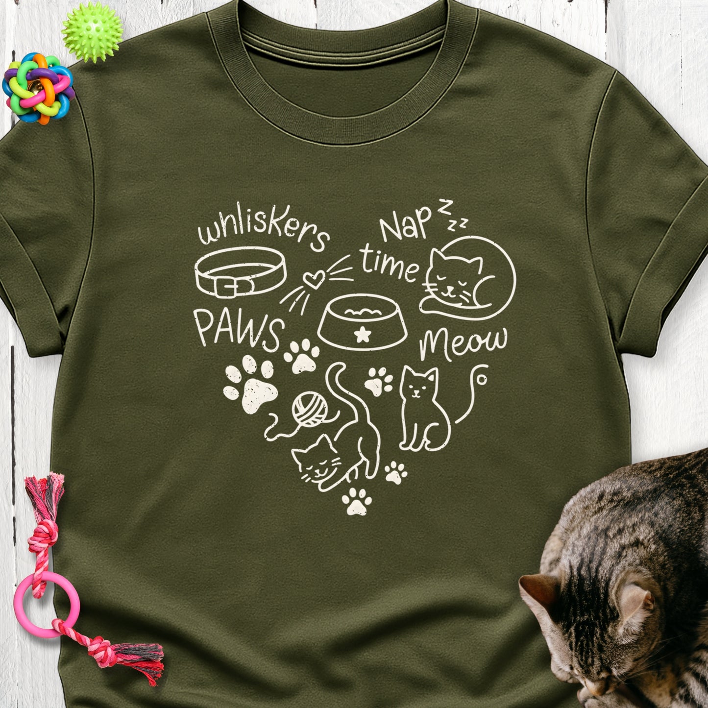 Cat theme love heart