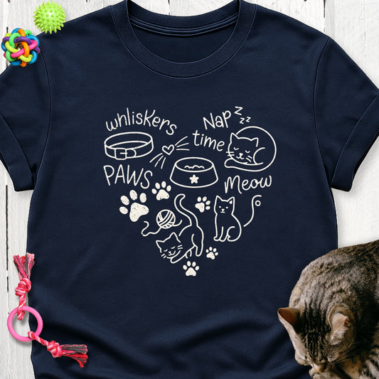 Cat theme love heart